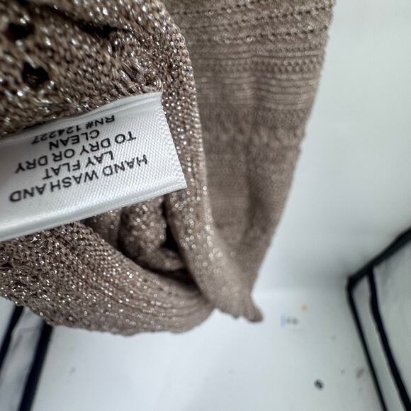 Misa Los Angeles Shimmer Skye Midi Dress Sleeveless Adjustable Gold Size L NWT - Picture 10 of 11